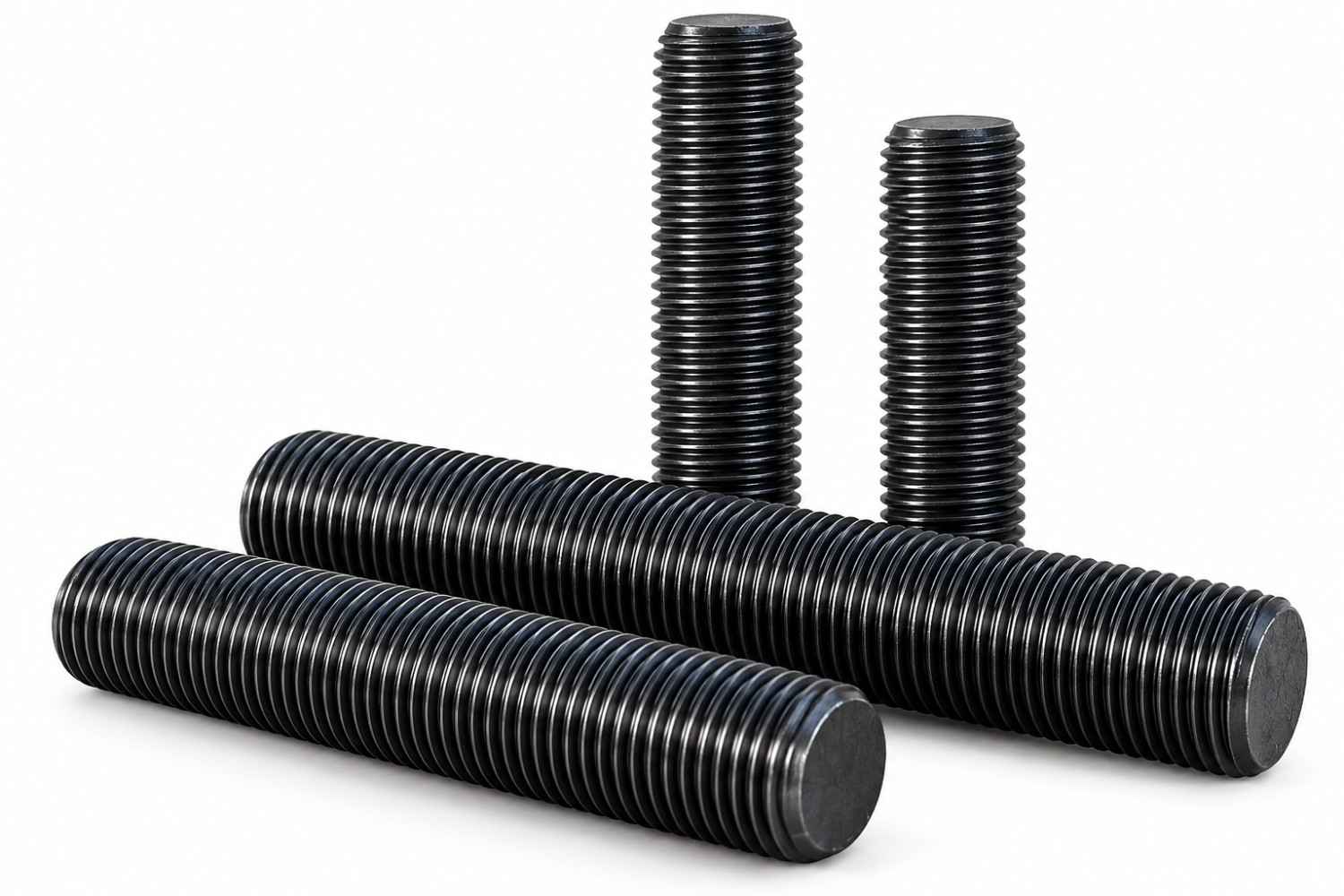 Representative L7 all thread stud with two heavy hex nuts